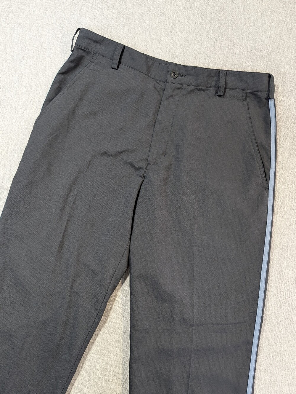 Nike Golf Pants Men's 32 X 32 Black Blue Side Stripe Fit Dry Zip Ankle
